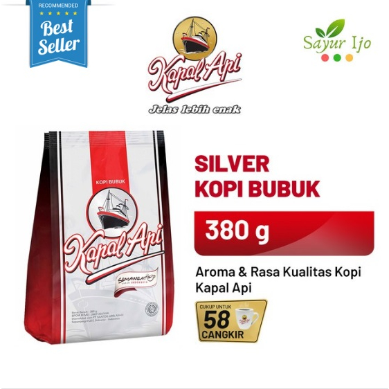 

Kopi Silver Kapal Api 380 Gram / Pack Coffee Powder Bubuk Asli Kemasan