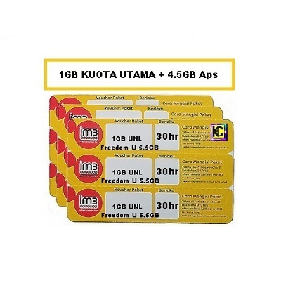 Voucher Indosat 1GB UNL (Fredom U5.5GB)