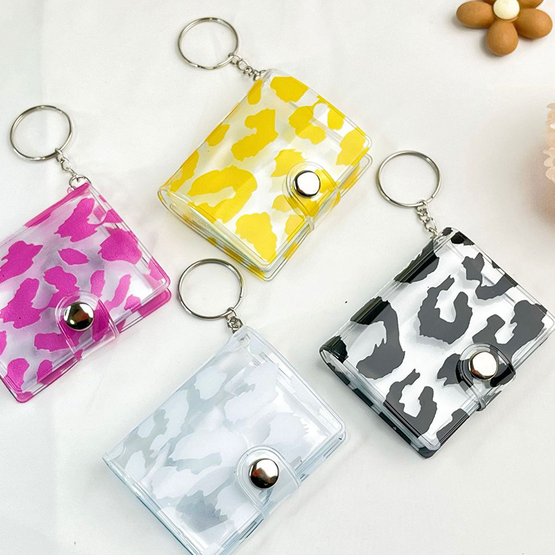 COD✨1/2 Inch Photo Album Mini 16/20 Pockets Keyring Lucu Transparent Foto Binder Kecil Card Holder Keychain Gantungan Kunci Jelly Portable Warna Warni -Yinmer