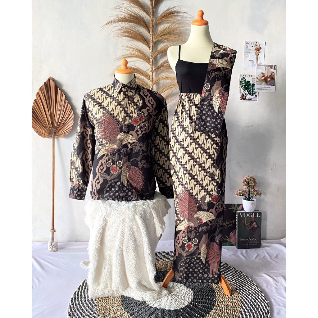 NAYAKA BATIK NEW ARRIVAL - Batik Couple Rok Kemeja Batik Lengan Panjang/Baju Kondangan Modern/Rok