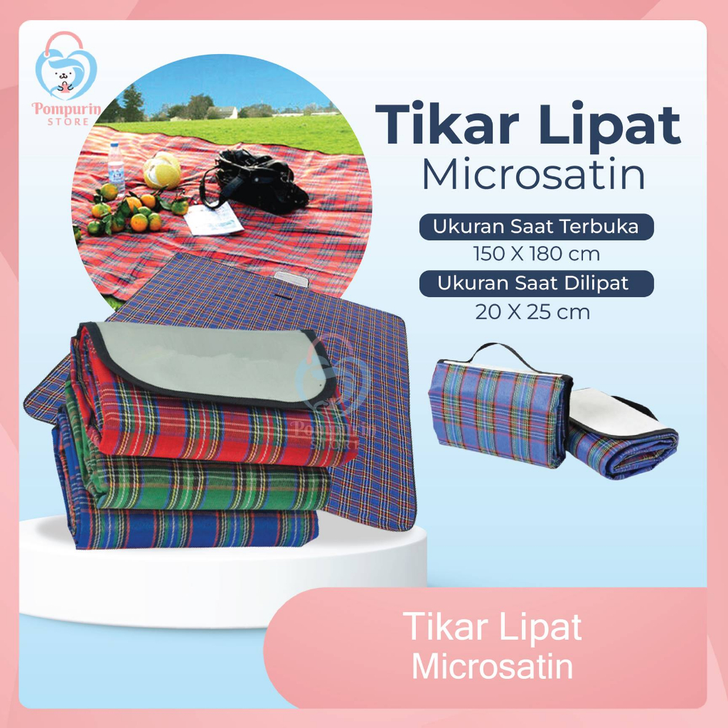Tikar Lipat Microsatin - Tikar Piknik Lipat Waterproof