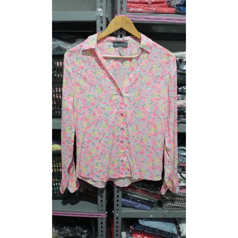 UNPEU FEMME KEMEJA WANITA MOTIF BUNGA COLOURFUL BRANDED SISA EKSPOR