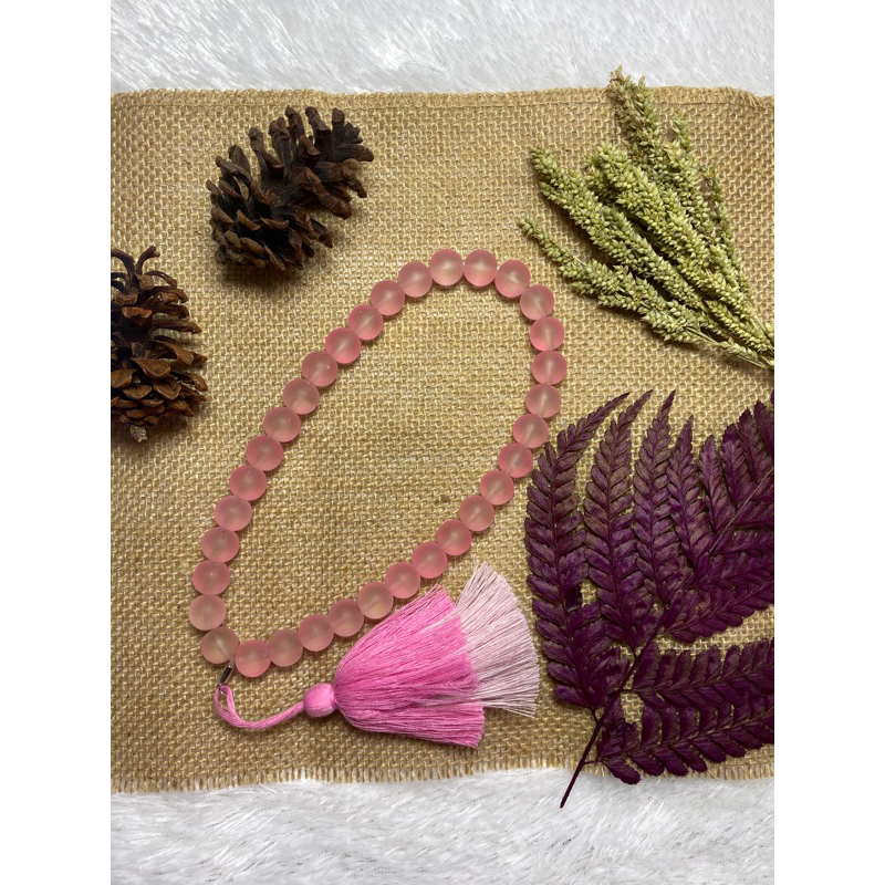 Tasbih Mutiara Pink 33 Butir / Tasbih Kekinian / Tasbih Cantik