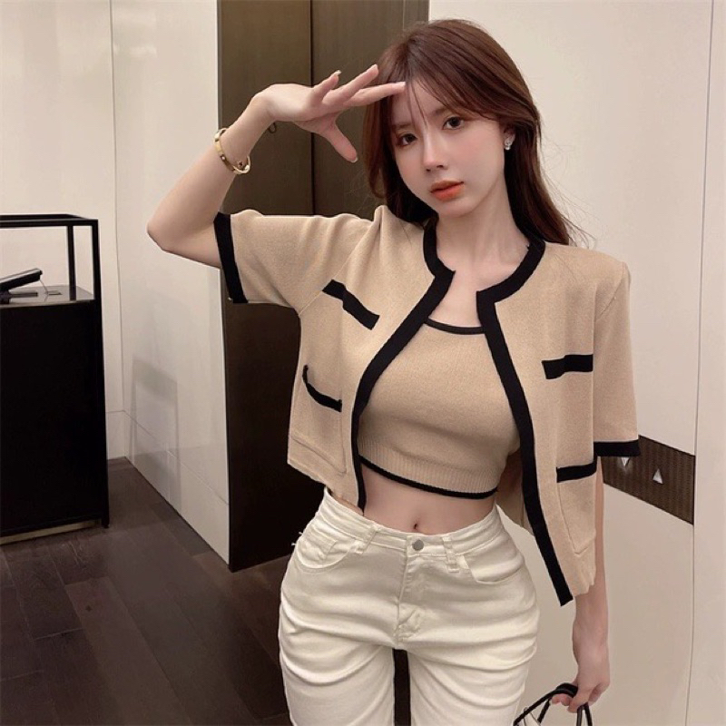 Santaniah Cardigan Set Import YSK 20212  - DRESS WANITA/DRESS PESTA/BAJU IMPORT/CASUAL DRESS/BOHEMIA