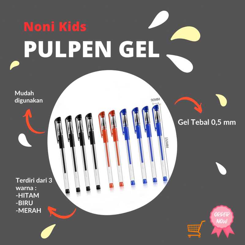 

Noni Kids Pena gel/Pulpen Gel Tebal 0,5mm/alat tulis/standart pulpen PS001