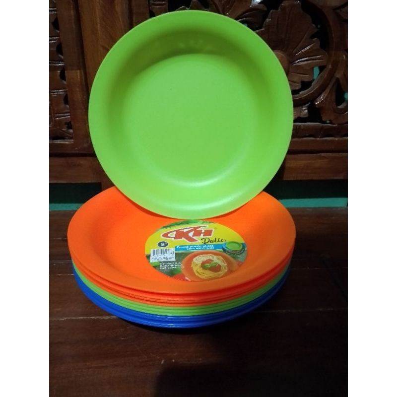 (6pcs) Piring Plastik Tebal / Piring Makan Plastik / Piring Makan Besar / Piring Plastik Serbaguna