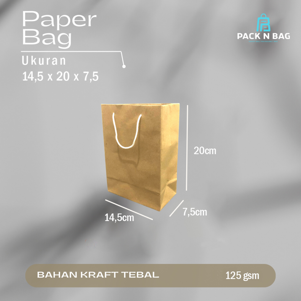 paper bag kecil ukuran 14,5 x 20 bahan tebal bisa custom