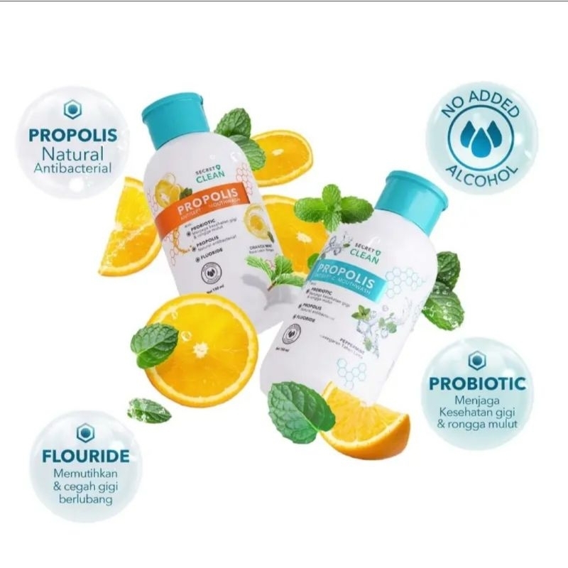 SECRET CLEAN PROPOLIS - obat kumur karang gigi dan bau mulut