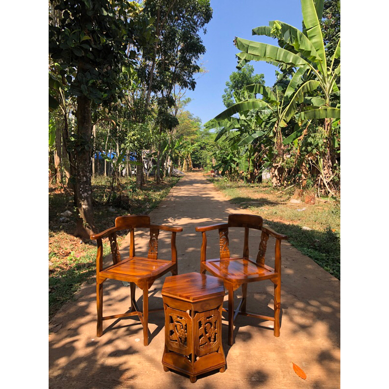 KURSI TERAS UKIR ANGGUR KURSI TERAS ANGGUR FURNITURE JATI | MEJA TERAS ANGGUR | KURSI TERAS ANGGUR F