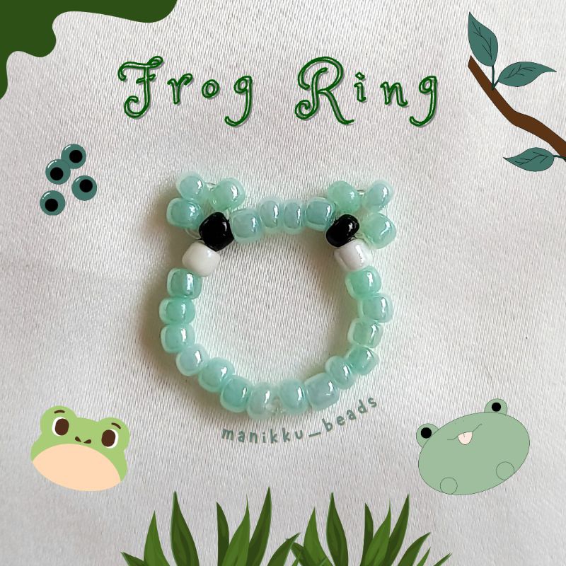 Cincin Manik Korea Karakter | Beads Ring Frog (Kodok)  |by:manikku_beads