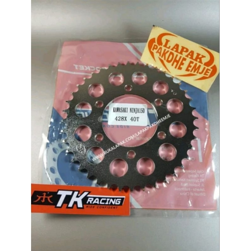 GEAR GER BELAKANG TK RACING 428 40 NINJA R NINJA RR STEEL CHROME GIR ORIGINAL NOT SSS RK DID