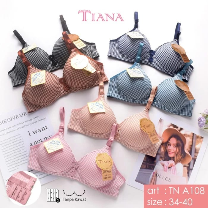 TIANA - Bra Tiana Cup Sedang A108 Extra Comfort - Bra Busa Tanpa Kawat Kait 2