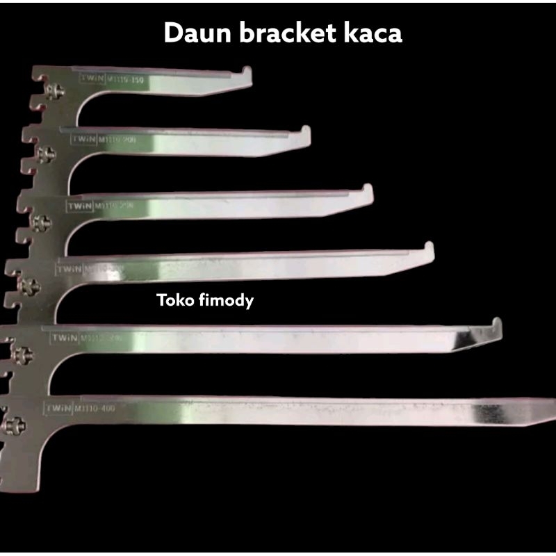 Daun Bracket Kaca Stainless/ Daun Kaca / Rak Penyangga Kaca 15cm, 20cm, 25cm (per pcs)