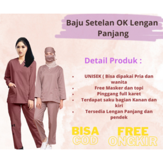 Oka Lengan Panjang Baju Ok Trust Wear Merah Marun