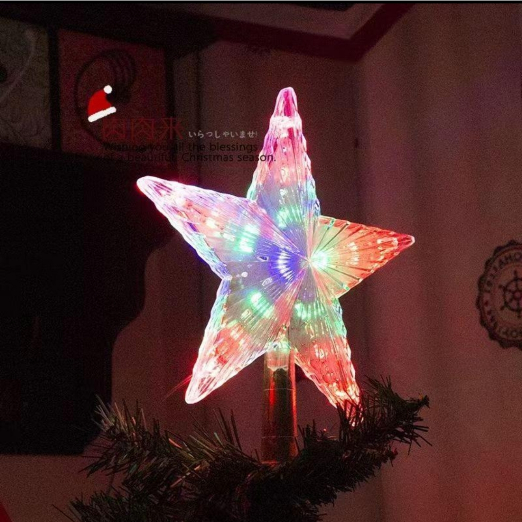 

bintang hiasan pohon atau hiasan ruangan pohon 15 cm led kelap kelip
