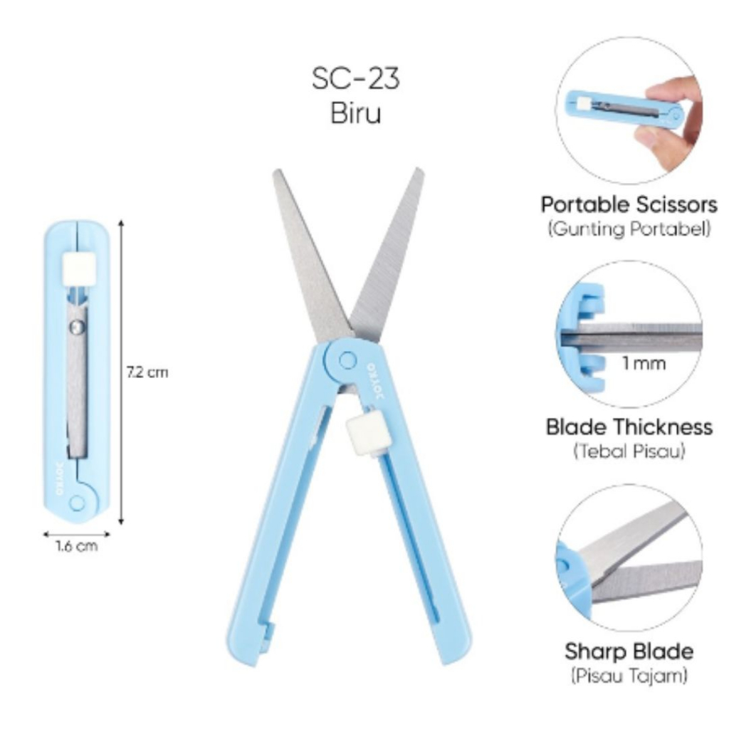 

Portable Scissors / Gunting Lipat / Gunting Mini SC-23 Joyko