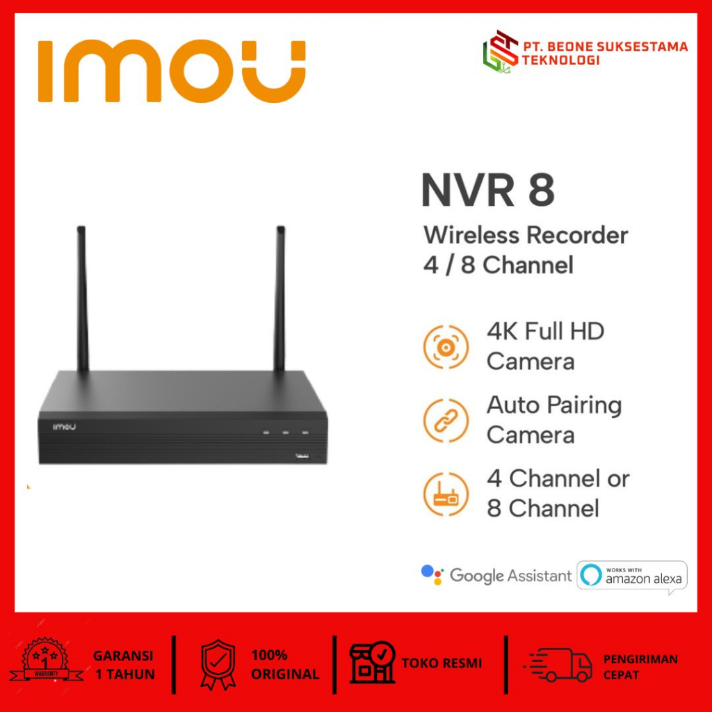 Imou Wireless Recorder NVR 8 Channel ONVIF GARANSI RESMII