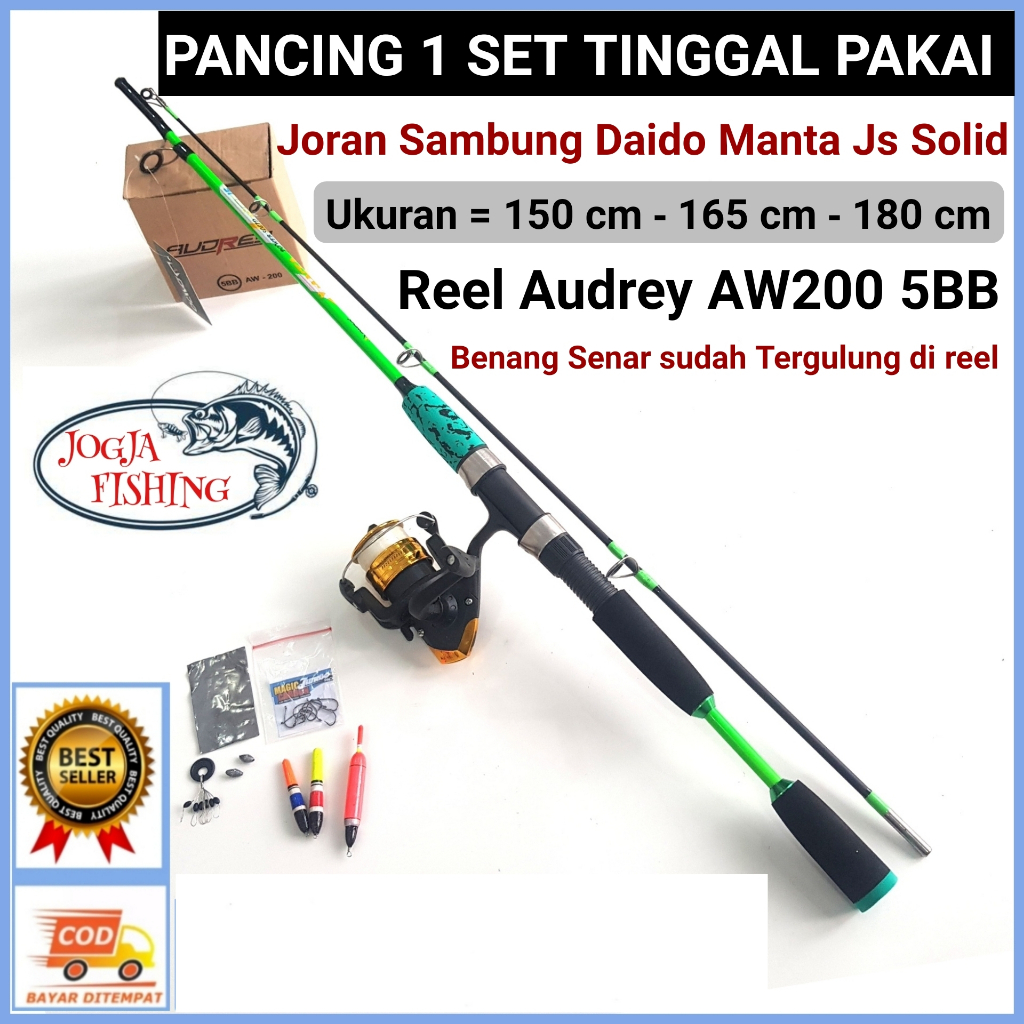 1 Set Pancing Tinggal Pakai Joran Sambung DAIDO MANTA JS SOLID 1,5 - 1,65 - 1,8 meter / 150 - 165 - 