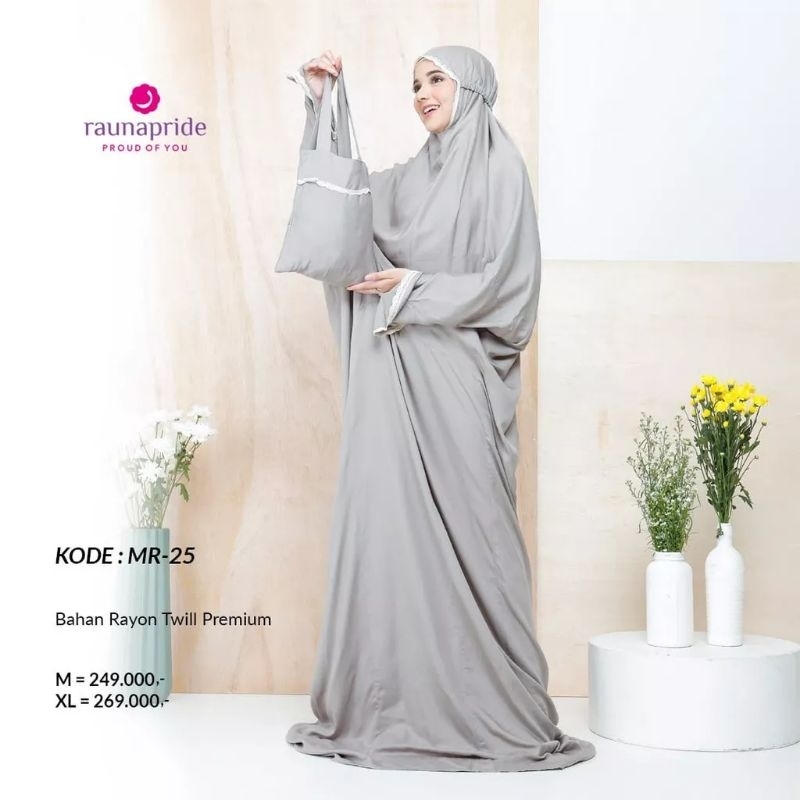 Mukena Terusan Putih Katun Rayon Pray Set Raunapride