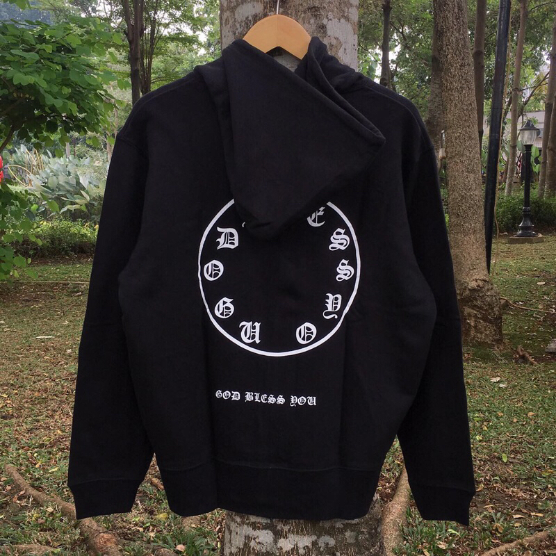 GOD BLESS YOU BLACK ZIP HOODIE