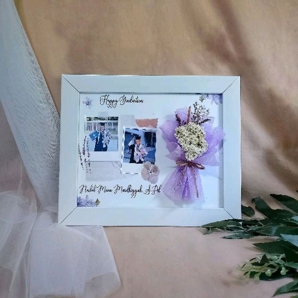Frame buket edelweiss / buket bunga mini / buket bunga / bunga edelweiss