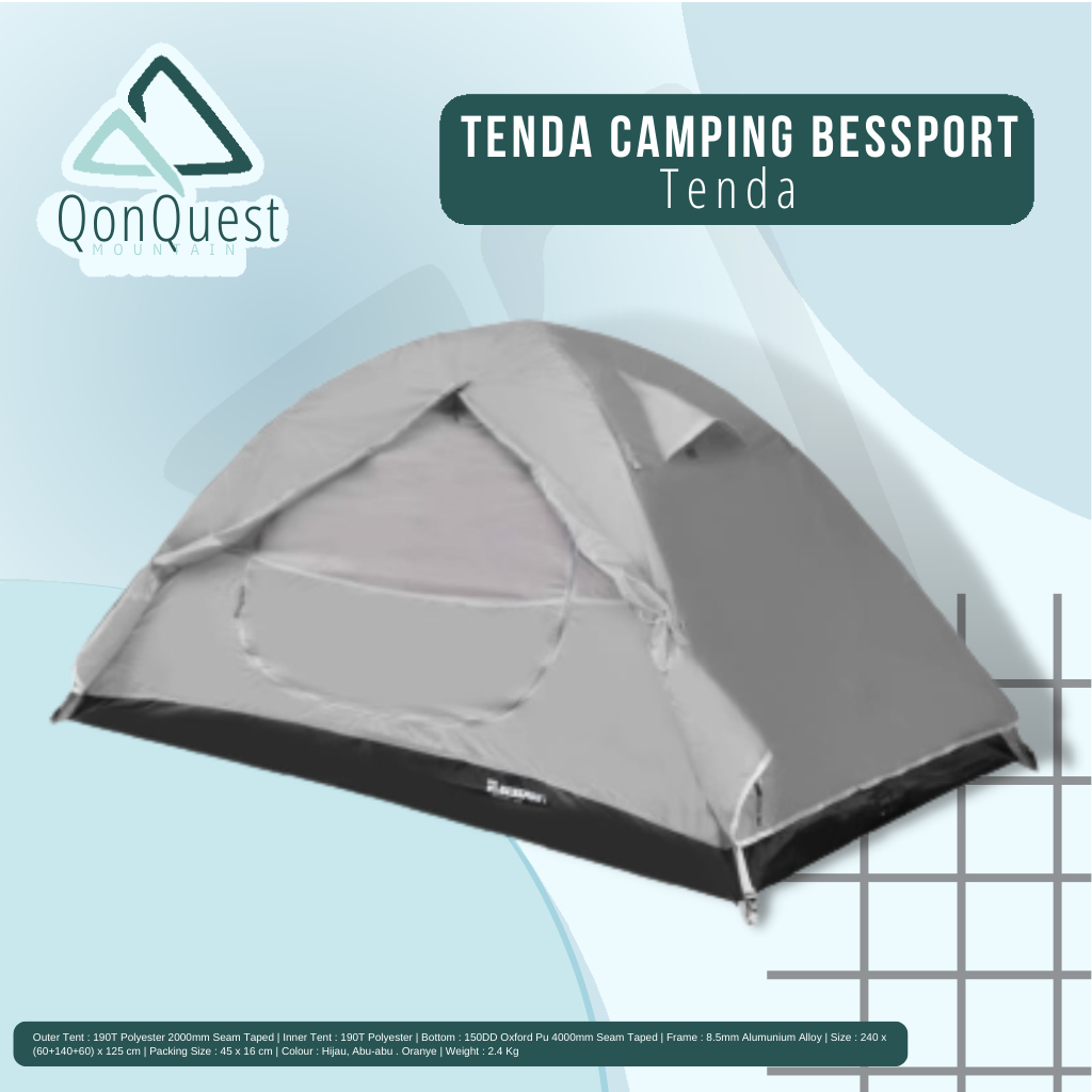 Tenda camping bessport 2 person - tenda kapasitas 2 orang double layer - tenda doubel layer 2 orang 