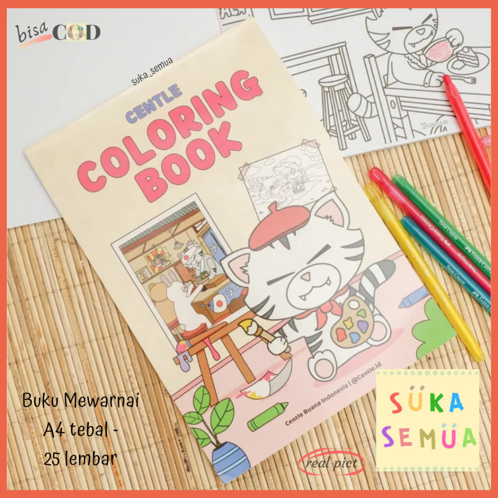 

Coloring Book / Buku Mewarnai - Kertas Tebal ukuran A4 - 25 lembar // Centle Drawing Book / Buku Kreasi Gambar Menggambar untuk Anak Sekolah Laki Laki dan Perempuan serta Hiburan Terapi Stress untuk Dewasa - COD ( instant Bandung )