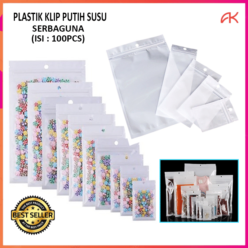 ANK PLASTIK ZIPLOCK PUTIH SUSU ISI 100PCS / PLASTIK KLIP ZIPLOCK