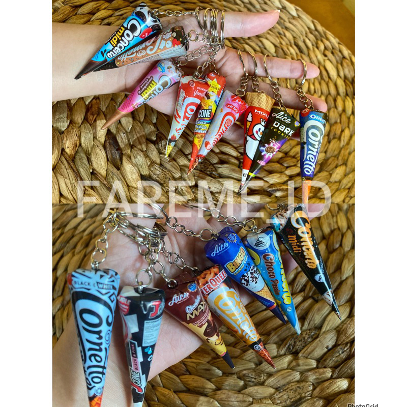 GANTUNGAN KUNCI ES KRIM LUCU CANTIK PREMIUM ANTI AIR MURAH / MINIATUR SNACK / GANCI SNACK TERBARU VI