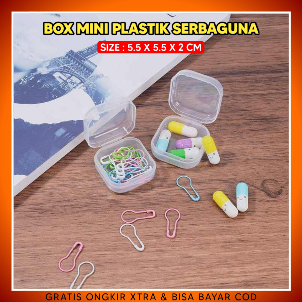 SUAARA - BOX / KOTAK MINI SERBAGUNA 5.5x5.5x2 CM - PENYIMPANAN SARUNG JEMPOL OBAT PERHIASAN AKSESORIS KECIL LAINNYA