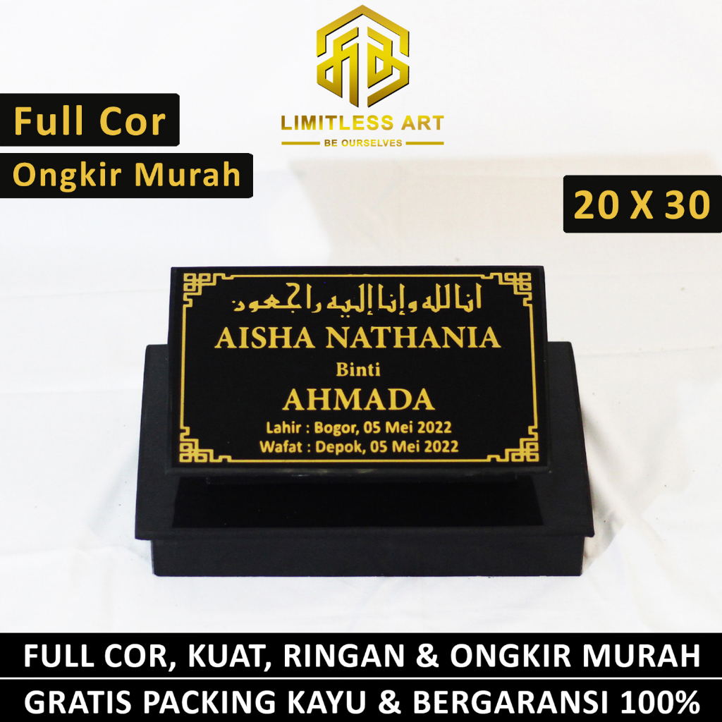 Kepala Batu Kijing Maesan Nisan Makam Granit Full Set Dudukan Lengkap Hitam Putih Kuburan Ukir Marme