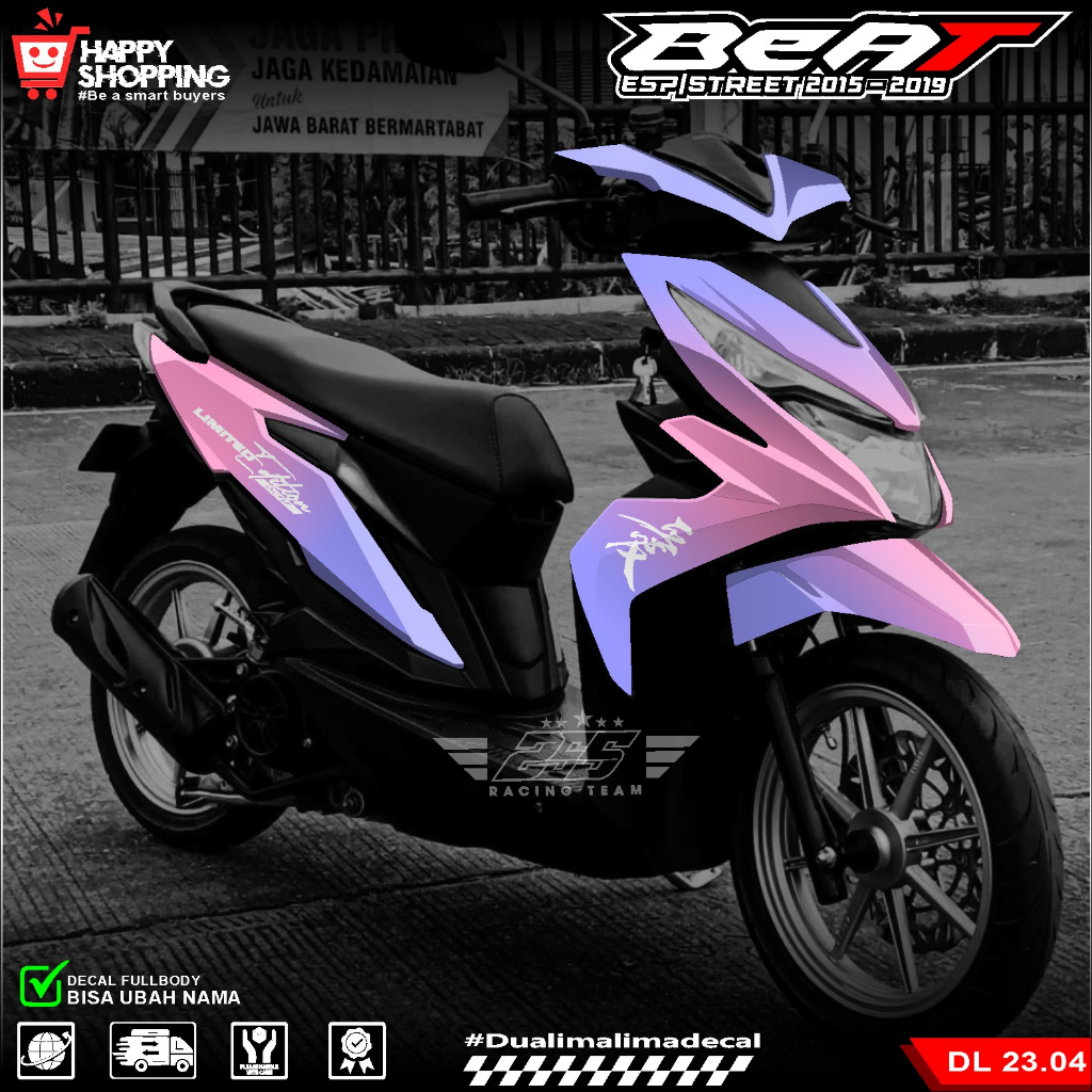 (COD) Decal Stiker Beat street Fullbody Beat Esp Street Fi Tahun 2016 2017 2018 2019 Desain Simpel