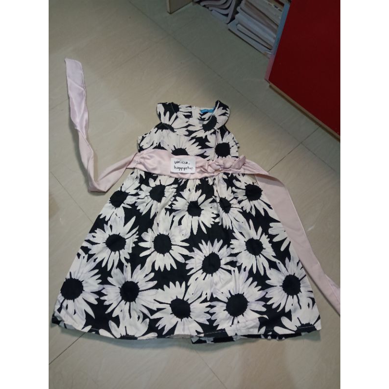 dress baju (bekas) anak perempuan motif bunga matahari sunflower merk kidz too