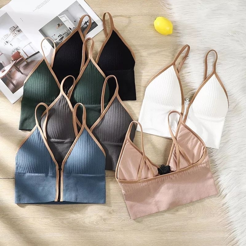 Sport Bra BH Korea Wanita Model Resleting Tank Top Bra with