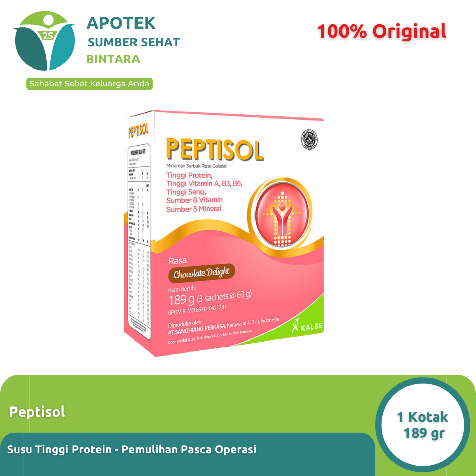 

Peptisol Susu Nutrisi Pasien Habis Operasi 189 gr