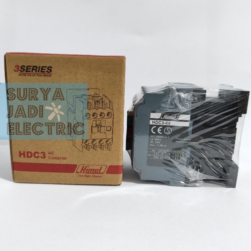 Contactor Himel HDC3-09 220V | Kontaktor Himel 9A HDC30911M7 HDC3 09