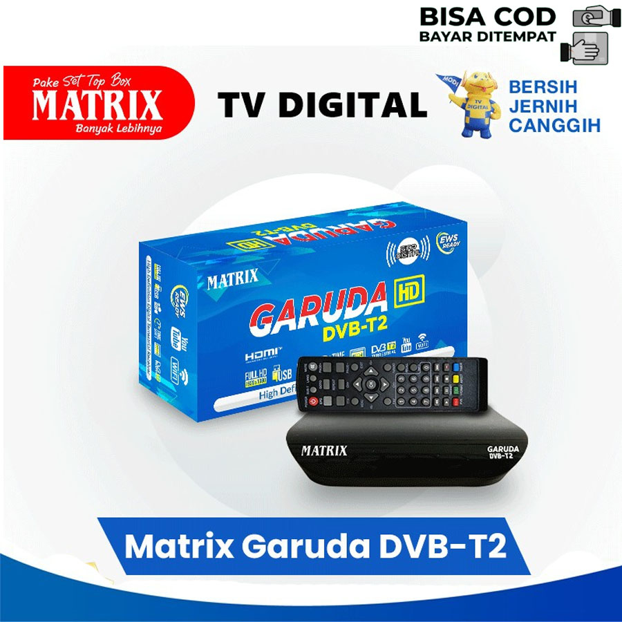 Set Top Box / STB TV DIGITAL DVBT2 MATRIX GARUDA Biru