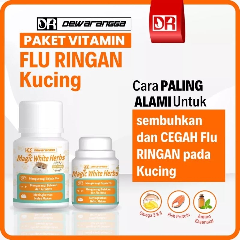 Vitamin Kucing Flu Magic White Herbs Dewarangga Per Botol Segel Obat Flu Bersin Kucing