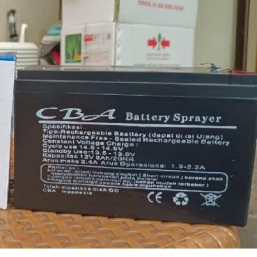 BATERAI AKI ACCU 8 AH 12 VOLT ORI CBA SPRAYER ELEKTRIK BATTERY SPRAYER CBA