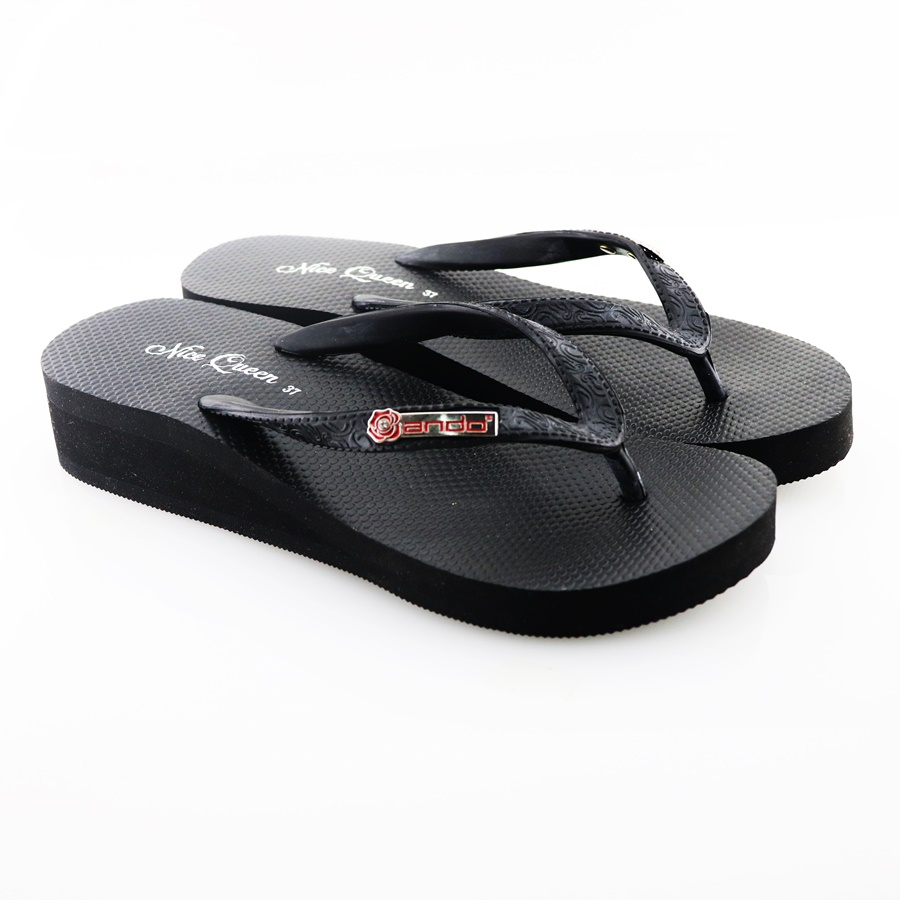 NEW Ando Nice Queen Hitam - Sandal Wedges Wanita Ando Surabaya