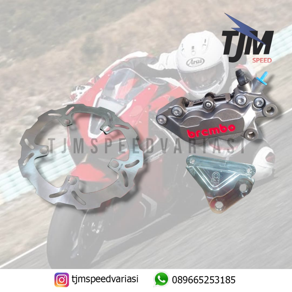 Kaliper Brembo 4P Grey + Breket Kaliper CBR 150R New + Disc TDR 275MM