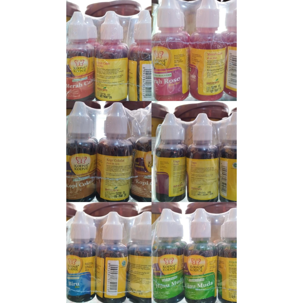 

Pewarna makanan merk koepoe-koepoe UK 30 GR/ 30 ML