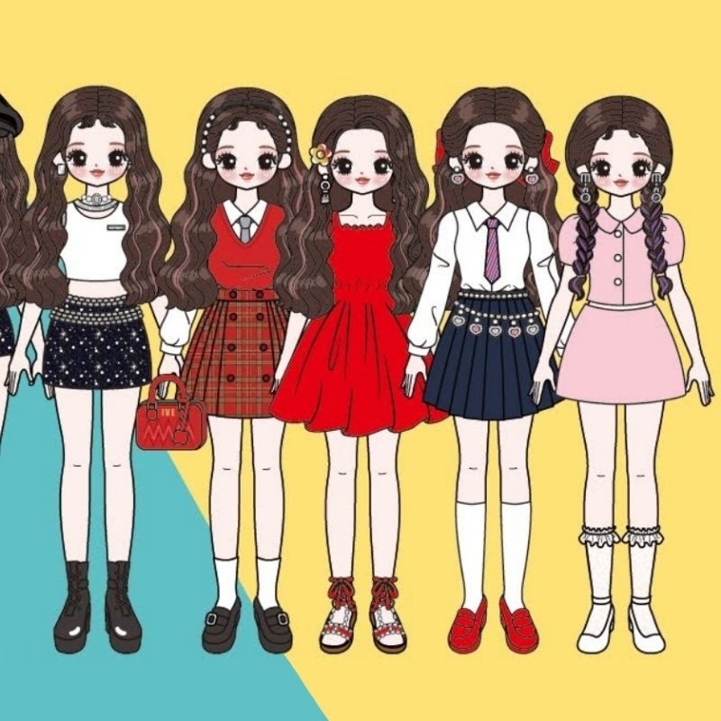 [BELUM DIPOTONG] Mainan Bongkar Pasang Edisi Wonyoung IVE Idol Kpop Ukuran Besar BP Paper Doll Banya