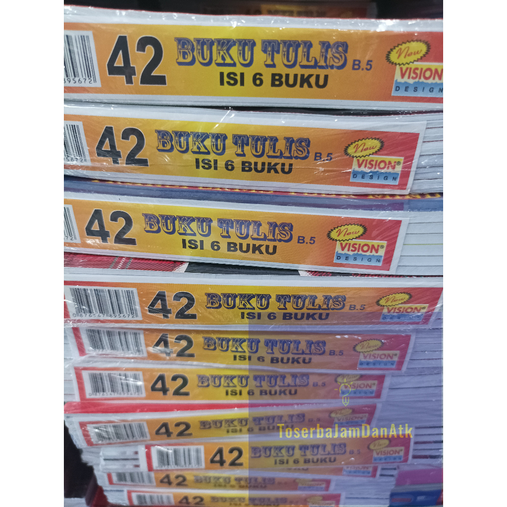 

Buku Tulis Vision Sekolah / Buku 42 lembar isi 6 Buku / Buku Pelajar 1 Pack