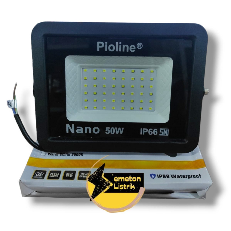 LAMPU SOROT LED FLOOD LIGHT PIOLINE NANO 50W / LAMPU TAMAN 50W / LAMPU OUTDOOR CAHAYA PUTIH