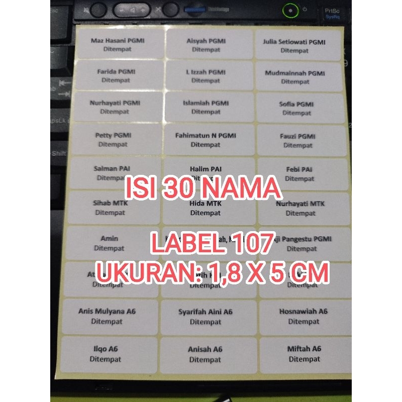 

Print label nama undangan, mapel, dll