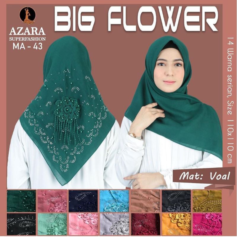 Jilbab Segi Empat Mute Swarovski Glamour Kombinasi Bordir dan Payet by AZARA