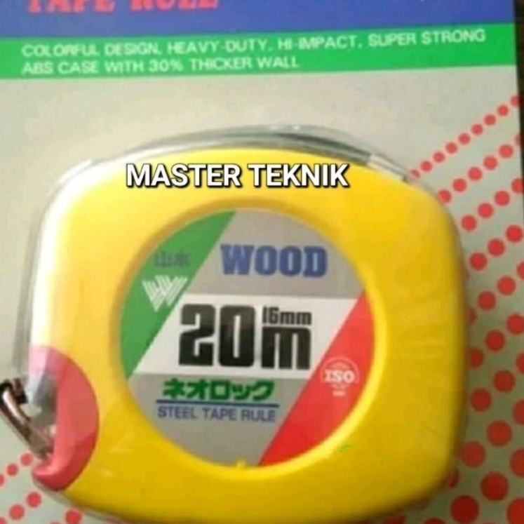 WOOD Meteran Roll Pita Baja 20 Meter
