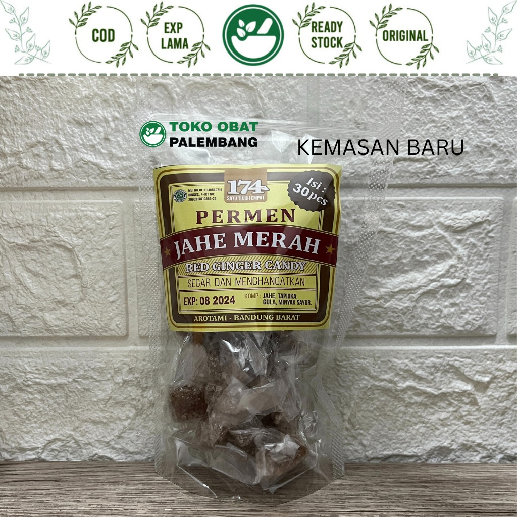 

PERMEN JAHE MERAH 30PCS 174 SATU TUJUH EMPAT SEGAR DAN MENGHANGATKAN GINGER CANDY JAHE EMPRIT