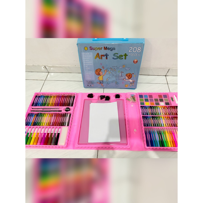 

SUPER MEGA ART SET CRAYON 208 pcs/KRAYON MEWARNA ALAT MENGGAMBAR DAN MEWARNAI ANAK